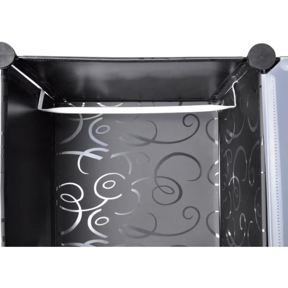 Moduulikaappi 14 lokeroa 37x146x180,5 cm musta ja valkoinen