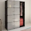 Moduulikaappi 9 lokeroa 37x115x150 cm musta ja valkoinen