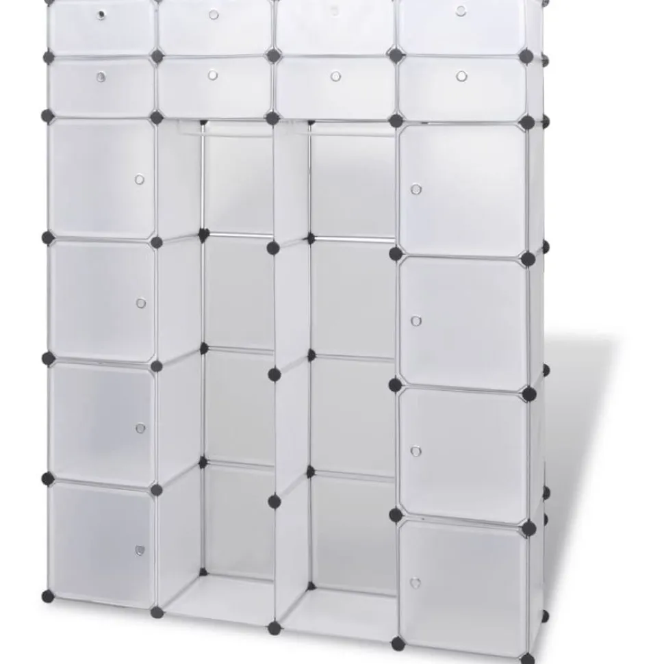 Moduulikaappi 18 lokeroa 37x146x180,5 cm valkoinen
