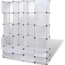 Moduulikaappi 18 lokeroa 37x146x180,5 cm valkoinen