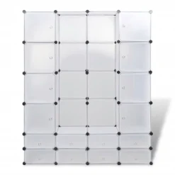 Moduulikaappi 18 lokeroa 37x146x180,5 cm valkoinen