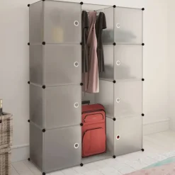 Moduulikaappi 9 lokeroa 37x115x150 cm valkoinen