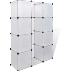 Moduulikaappi 9 lokeroa 37x115x150 cm valkoinen