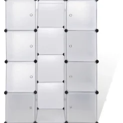 Moduulikaappi 9 lokeroa 37x115x150 cm valkoinen