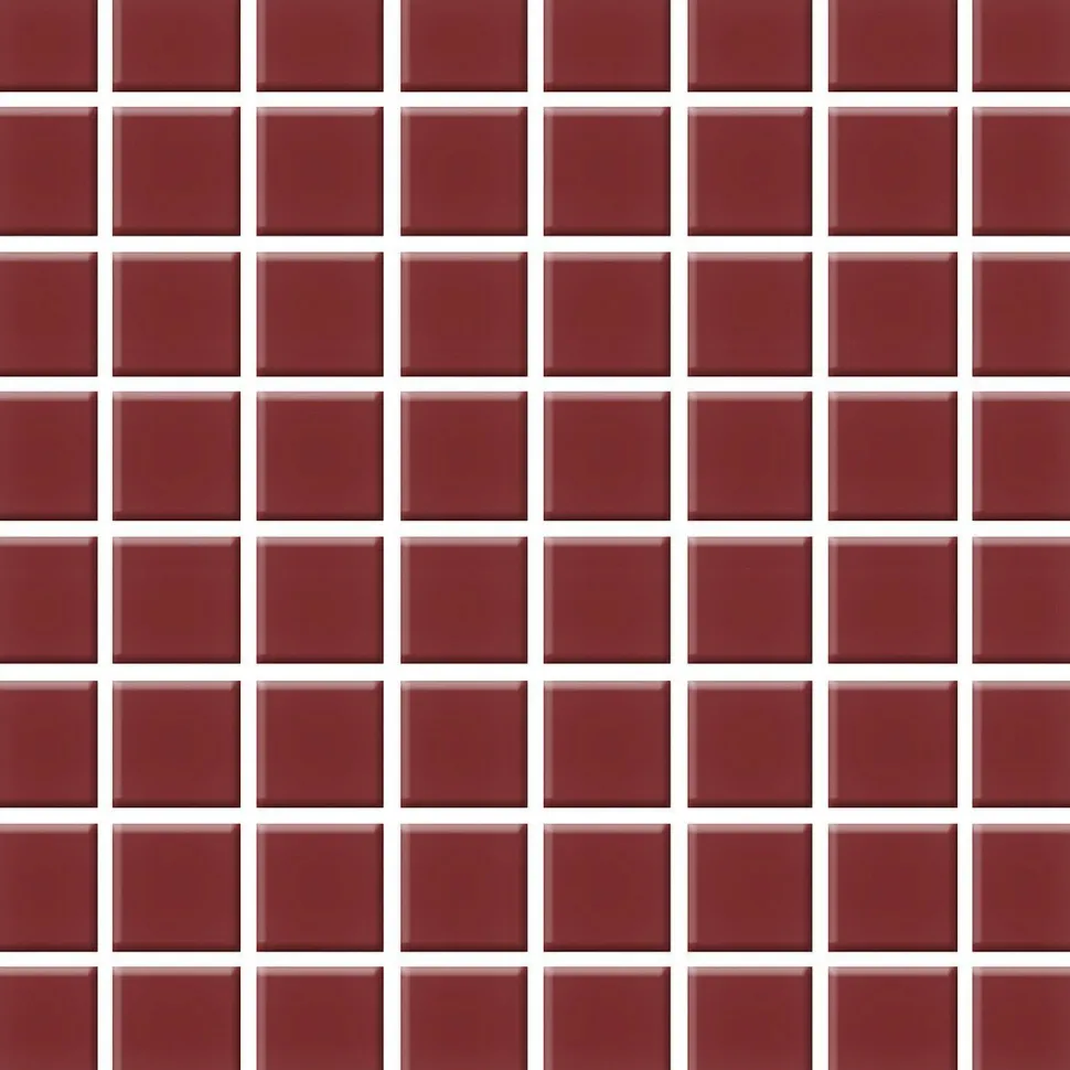 Mosaiikkilaatta Pukkila Color Burgundy, himmeä, sileä, 22x22mm