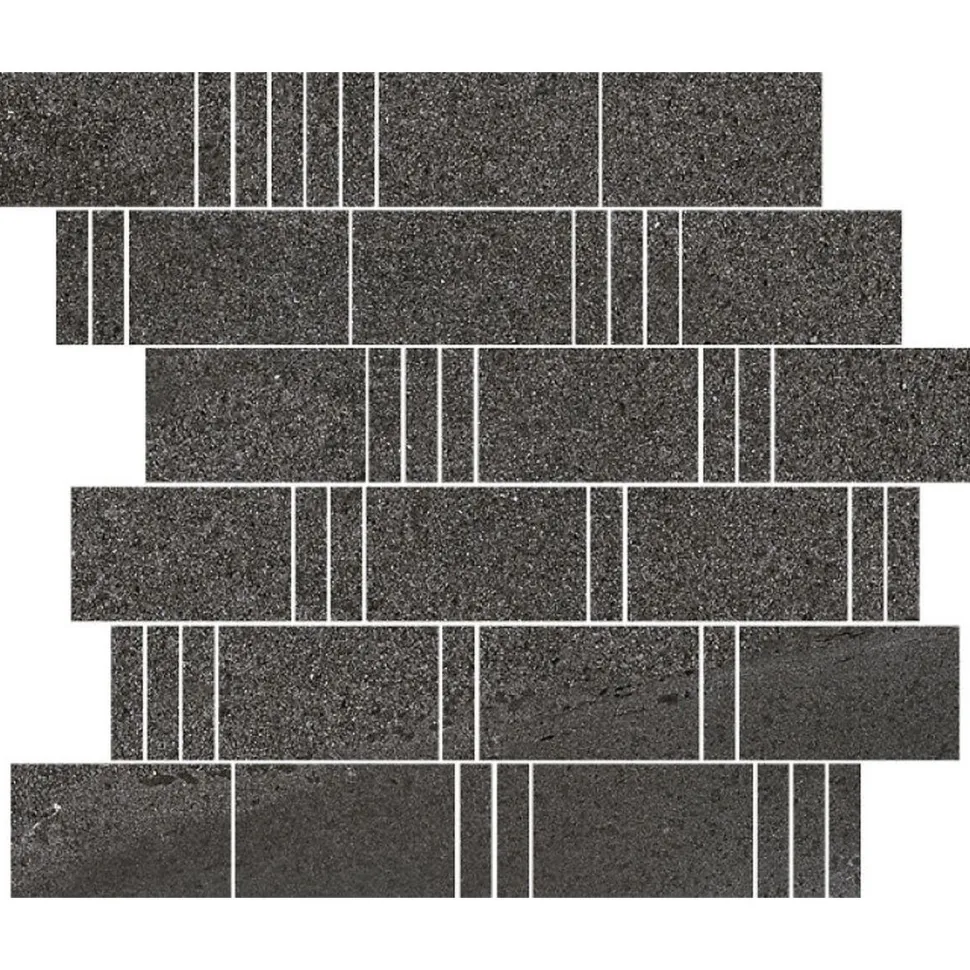 Mosaiikkilaatta Pukkila Landstone Anthracite Pave himmeä sileä 298x298 mm