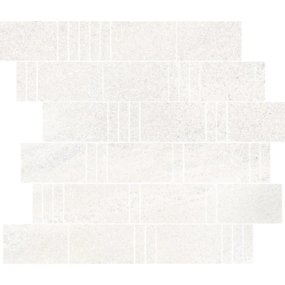 Mosaiikkilaatta Pukkila Landstone White Pave himmeä sileä 298x298 mm