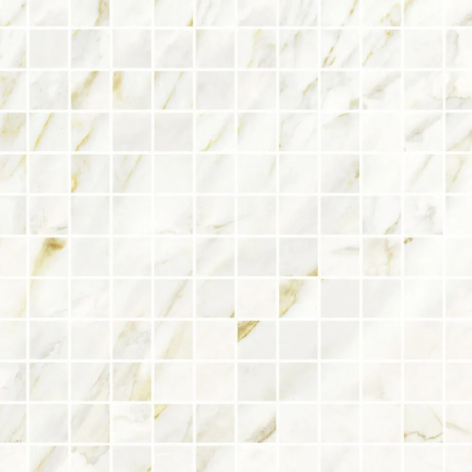 Mosaiikkilaatta Pukkila Lush Calacatta Oro, 2.3x2.3cm, kiillotettu, lasittamaton, rektifioitu