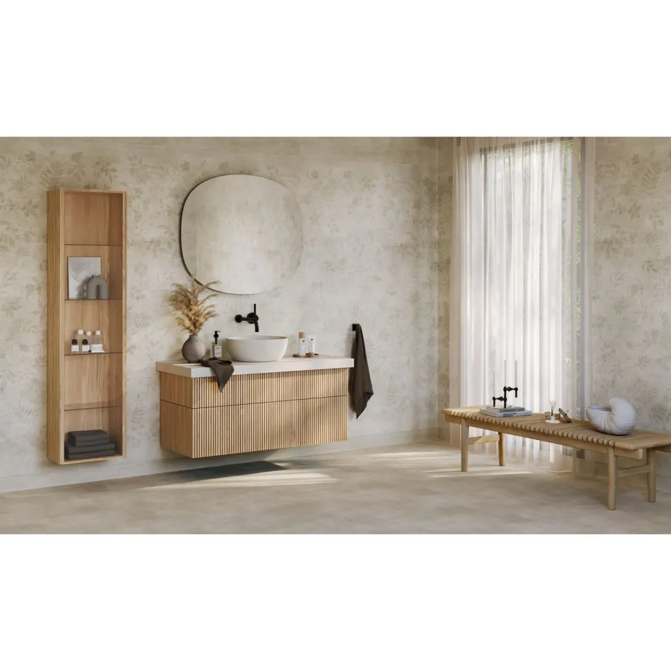 Märkätilan muovimatto Tarkett Aquarelle Raw Concrete Grey, leveys 2m