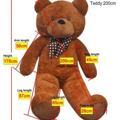 Nalle pehmolelu Ruskea 200 cm