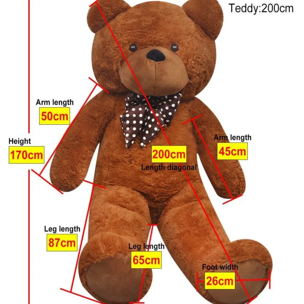 Nalle pehmolelu Ruskea 200 cm