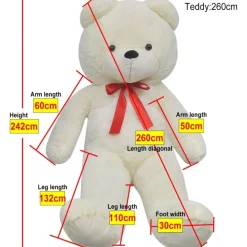 Nalle pehmolelu Valkoinen 260 cm