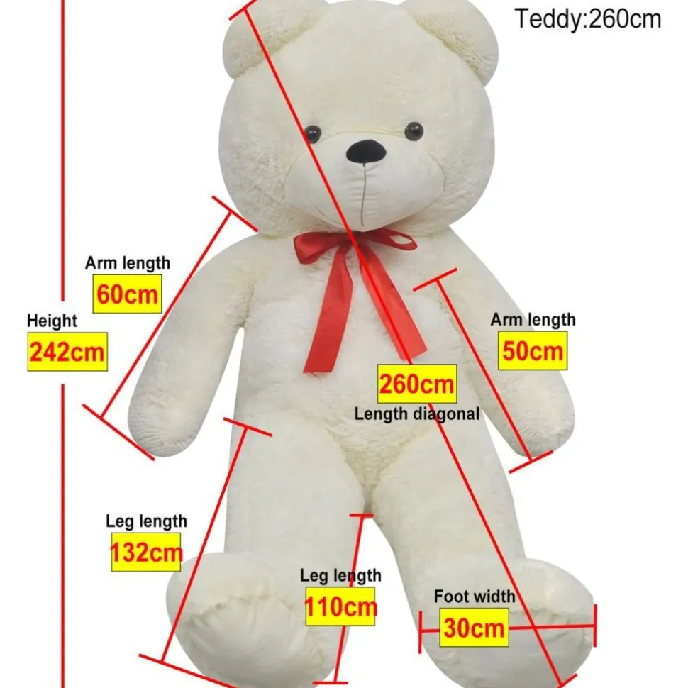 Nalle pehmolelu Valkoinen 260 cm