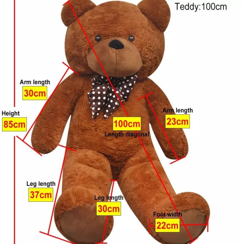 Nalle pehmolelu XXL 100 cm ruskea