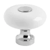 Nuppivedin SP 5 Ø 30x27 mm valkoinen posliini + kromi