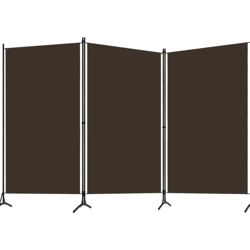 3-paneelinen tilanjakaja, ruskea, 260x180 cm