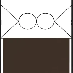 5-paneelinen tilanjakaja, ruskea, 200x180 cm