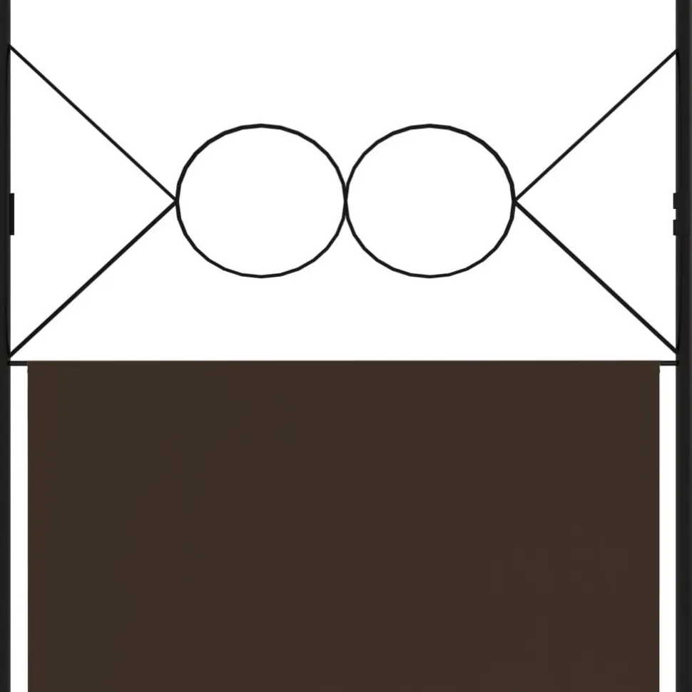 5-paneelinen tilanjakaja, ruskea, 200x180 cm