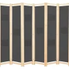 6-paneelinen tilanjakaja harmaa 240x170x4 cm kangas