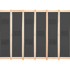 6-paneelinen tilanjakaja harmaa 240x170x4 cm kangas