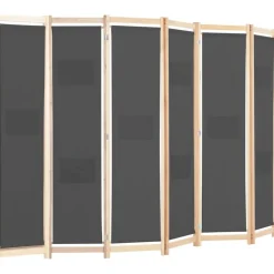 6-paneelinen tilanjakaja harmaa 240x170x4 cm kangas