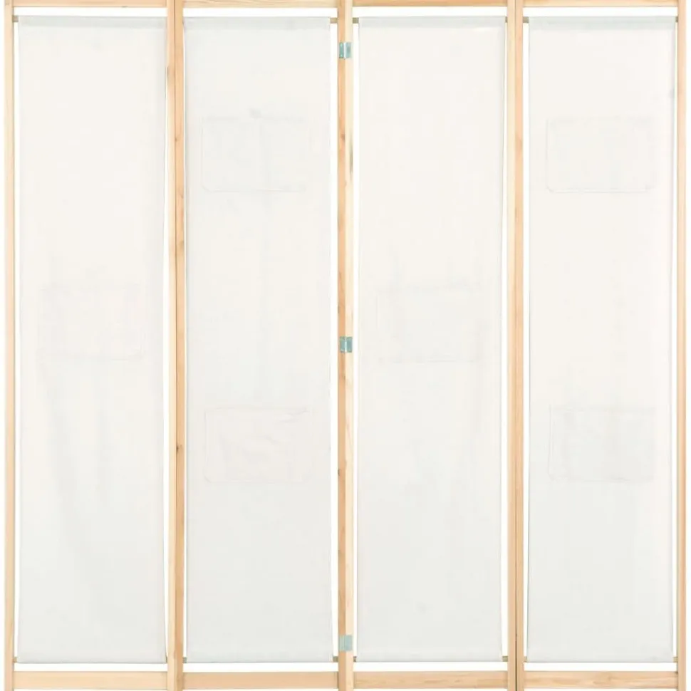 4-paneelinen tilanjakaja kerma 160x170x4 cm kangas