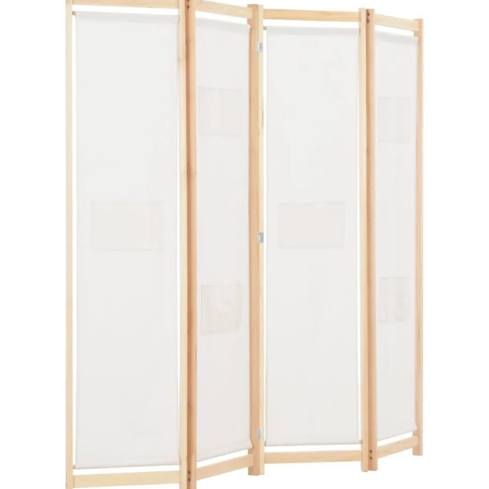 4-paneelinen tilanjakaja kerma 160x170x4 cm kangas