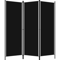3-paneelinen tilanjakaja, musta, 150x180 cm