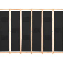6-paneelinen tilanjakaja musta 240x170x4 cm kangas