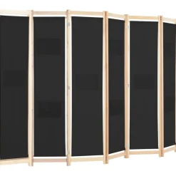 6-paneelinen tilanjakaja musta 240x170x4 cm kangas