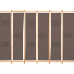 6-paneelinen tilanjakaja ruskea 240x170x4 cm kangas