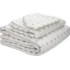 Parivuoteen päiväpeitto + 2 tyynyliinaa Linento Yildiz, 250x260cm + 55x75cm, kerma