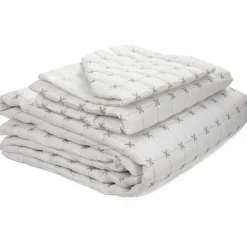 Parivuoteen päiväpeitto + 2 tyynyliinaa Linento Yildiz, 250x260cm + 55x75cm, kerma