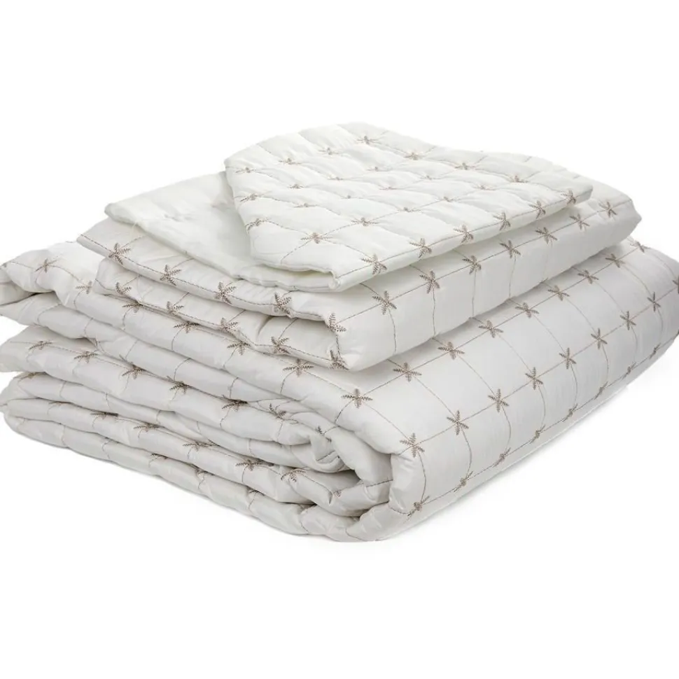 Parivuoteen päiväpeitto + 2 tyynyliinaa Linento Yildiz, 250x260cm + 55x75cm, kerma