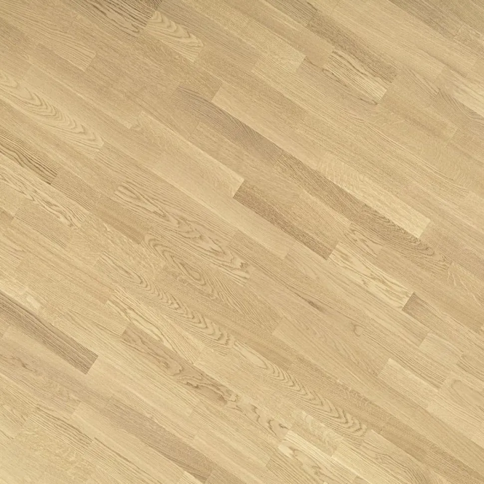 Parketti Kymppi-Lattiat Tammi Natur 3-säleinen vaalea/harjattu 14x192x2200 mm