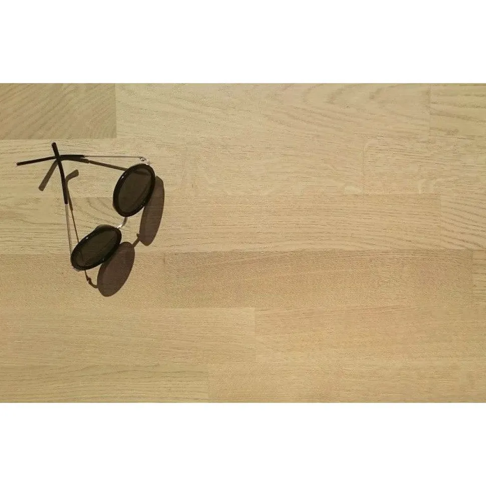 Parketti Kymppi-Lattiat Tammi Natur 3-säleinen vaalea/harjattu 14x192x2200 mm