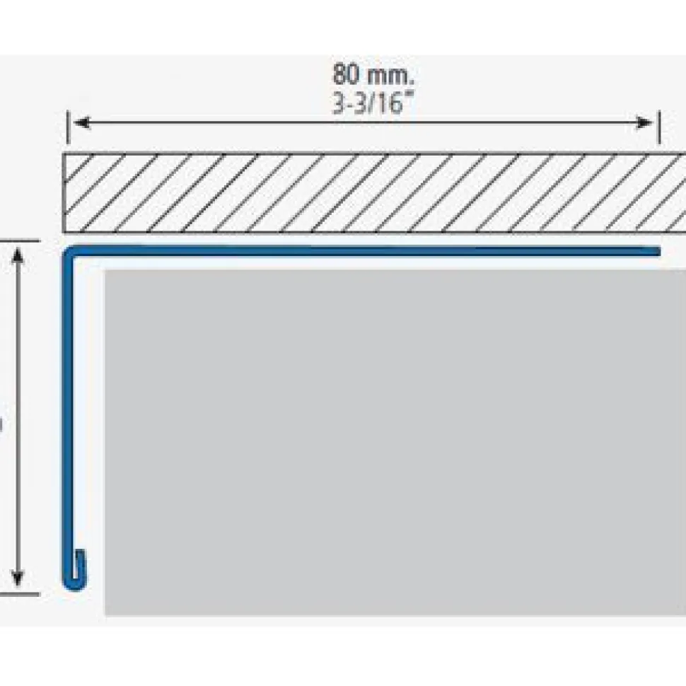 Parvekelistan ulkokulmapala Euroshrink alumiini e-280a, 55mm, harmaa