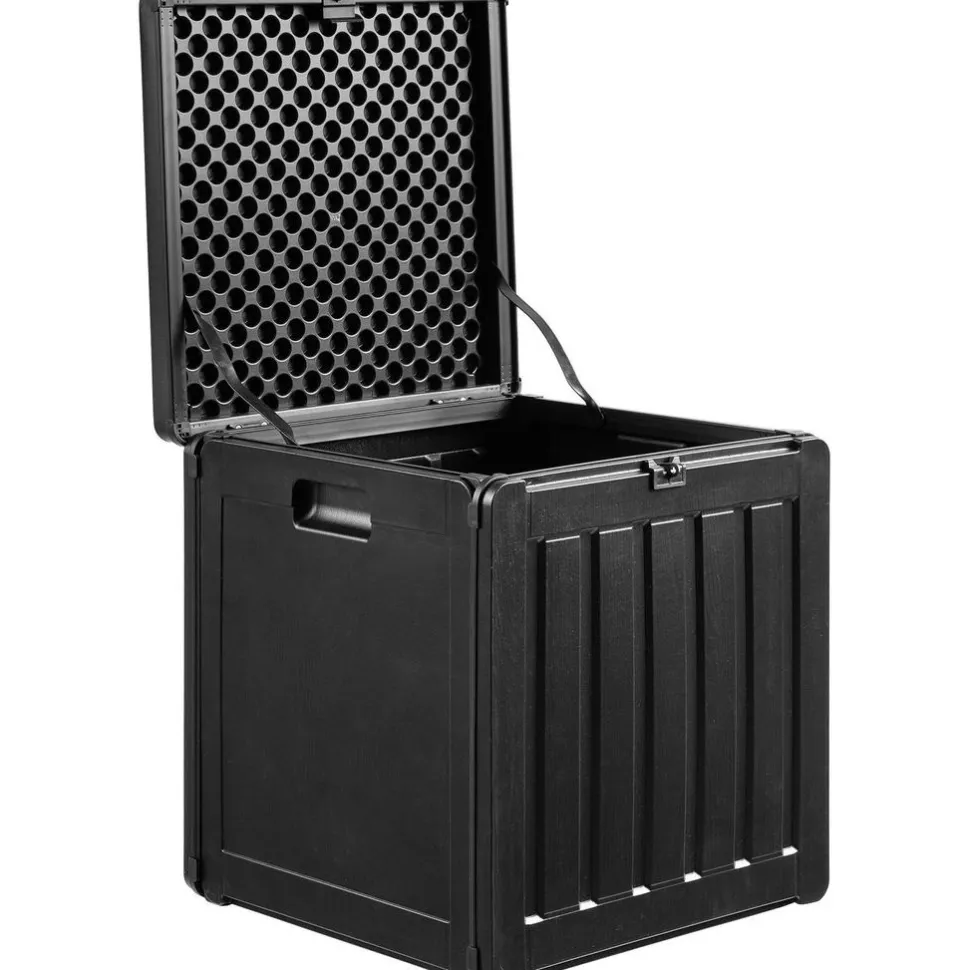 Pehmustelaatikko House Nordic Sobra, 42.8x42.8x46.4cm, 76 L, muovi, musta
