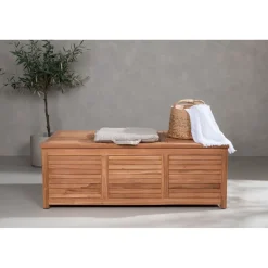 Pehmustelaatikko Venture Home Trento 2, 70x130x46cm, luonnollinen tiikki