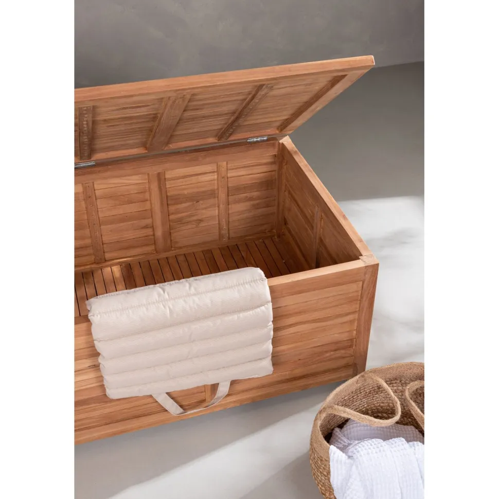 Pehmustelaatikko Venture Home Trento 2, 70x130x46cm, luonnollinen tiikki