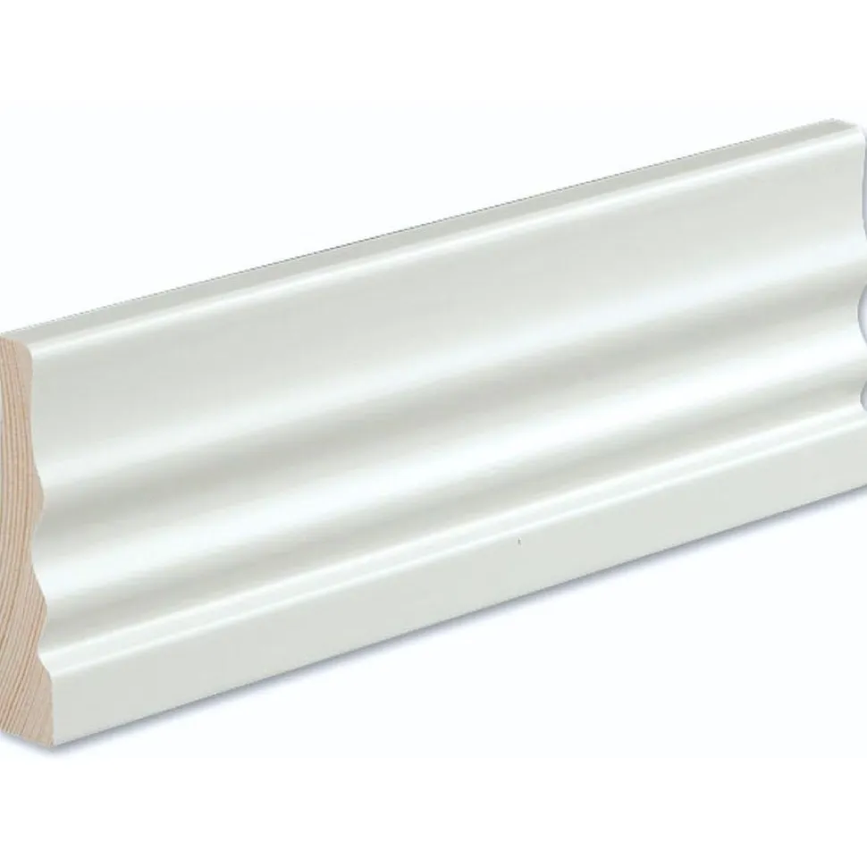 Peitelista/jalkalista Siparila Kinos 15x70x3600 mm puhtaanvalkoinen 5 kpl/pak