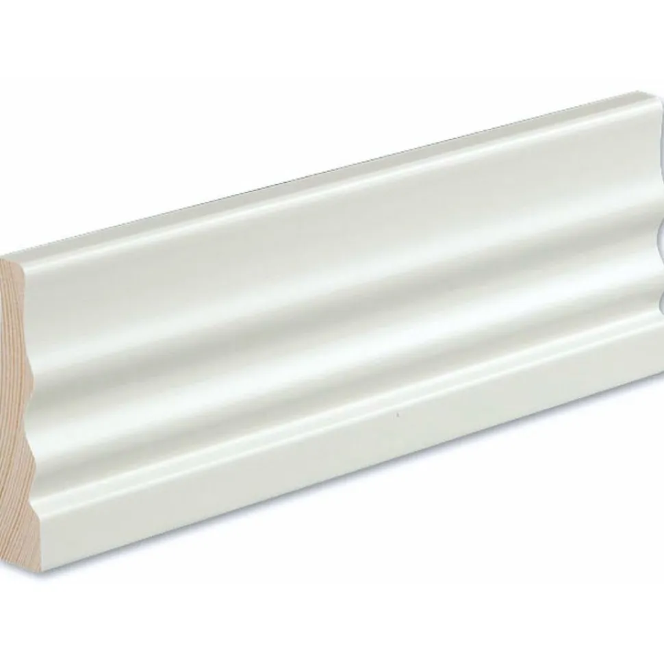 Peitelista/jalkalista Siparila Kinos 15x90x3600 mm puhtaanvalkoinen 5 kpl/pak