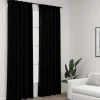 Pellavamaiset pimennysverhot koukuilla 2 kpl musta 140x225cm