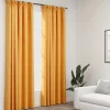 Pellavamaiset pimennysverhot koukuilla 2 kpl kelt. 140x225cm