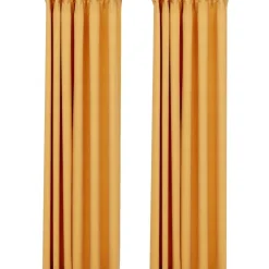 Pellavamaiset pimennysverhot koukuilla 2 kpl kelt. 140x225cm