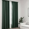 Pellavamaiset pimennysverhot koukuilla 2kpl vihreä 140x225cm