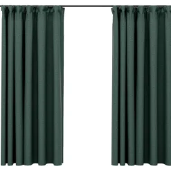 Pellavamaiset pimennysverhot koukuilla 2kpl vihreä 140x175cm