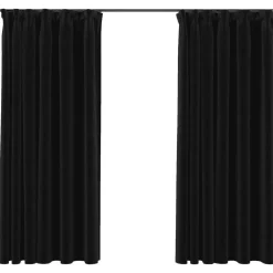 Pellavamaiset pimennysverhot koukuilla 2 kpl 140x175cm
