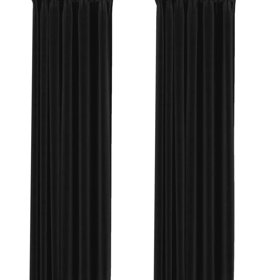 Pellavamaiset pimennysverhot koukuilla 2 kpl 140x245cm