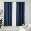 Pellavamaiset pimennysverhot koukuilla 2 kpl 140x175 cm